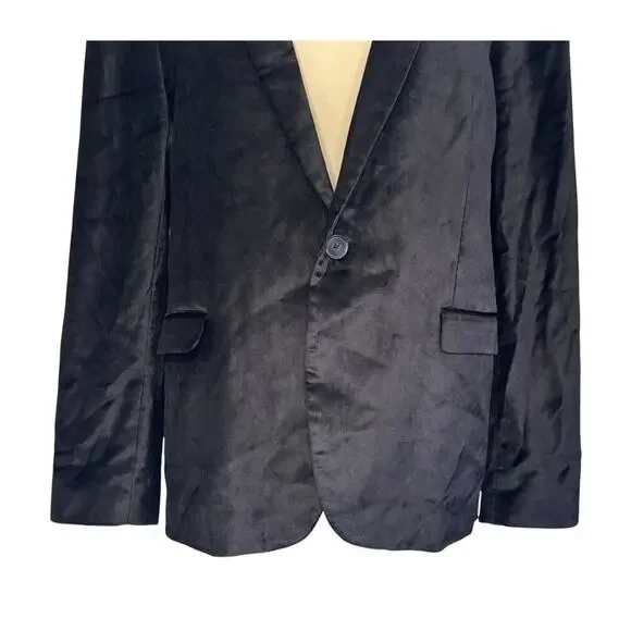GUESS Fulham Black Velvet Knit Blazer Business Jacket Men’s Size XL - Picture 5 of 11